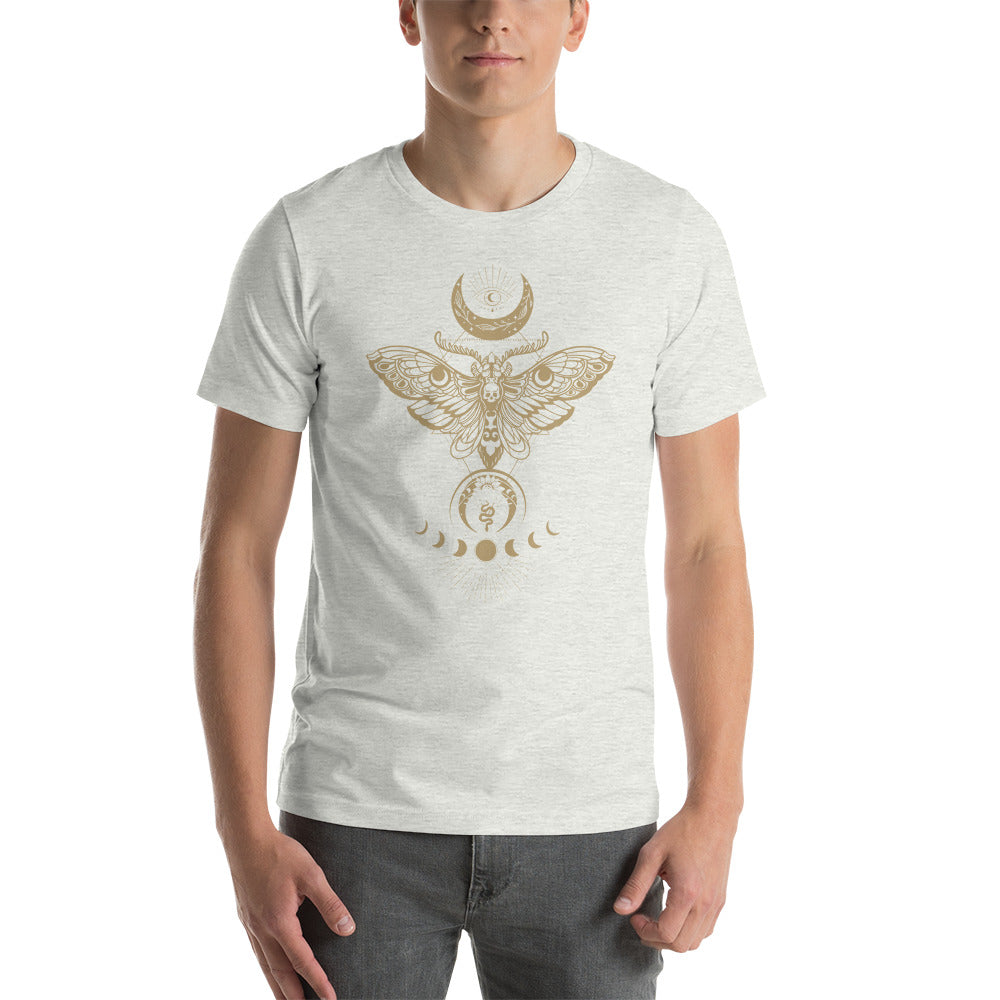 Dark Academia Clothing, Moth Shirt, Luna Moth Tee, Moon Phases, Celestial, Witchy Moth Goblincore Unisex t-shirt