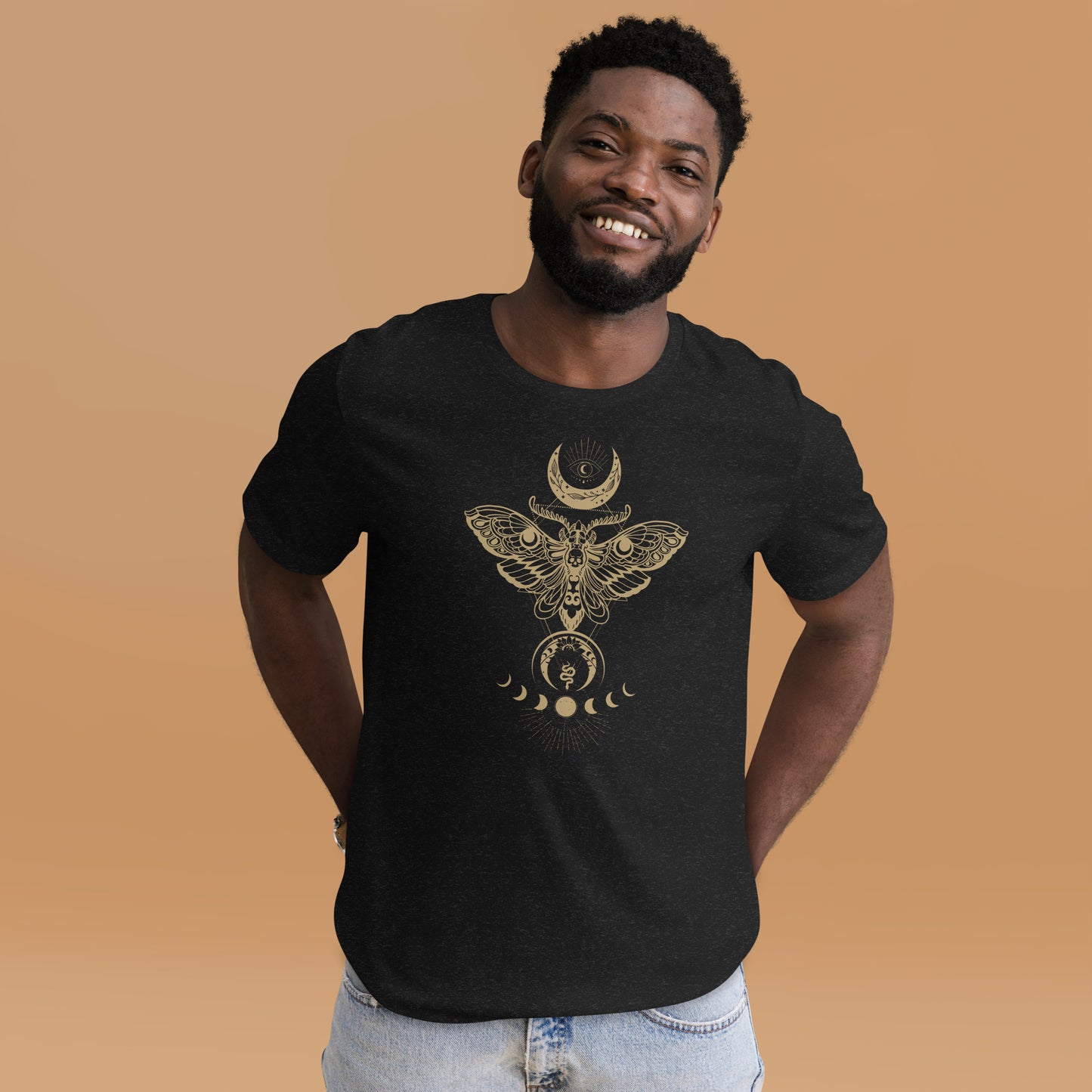 Dark Academia Clothing, Moth Shirt, Luna Moth Tee, Moon Phases, Celestial, Witchy Moth Goblincore Unisex t-shirt