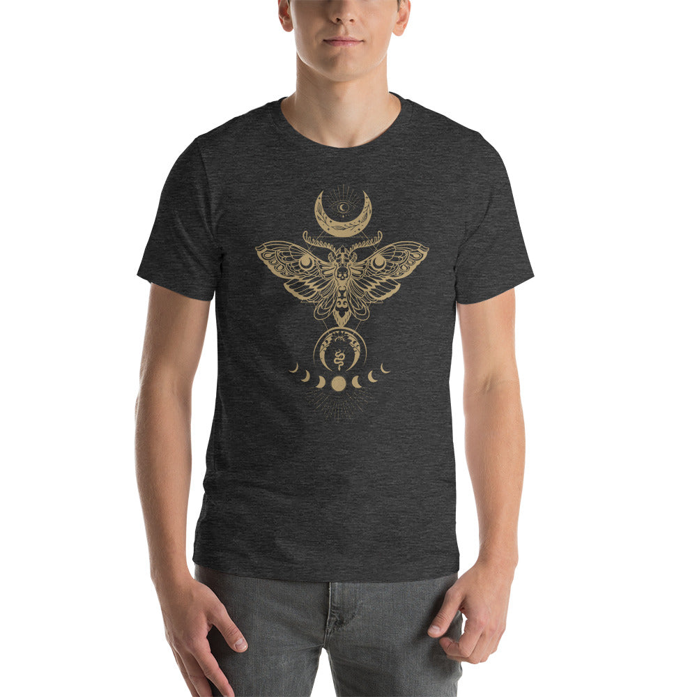 Dark Academia Clothing, Moth Shirt, Luna Moth Tee, Moon Phases, Celestial, Witchy Moth Goblincore Unisex t-shirt