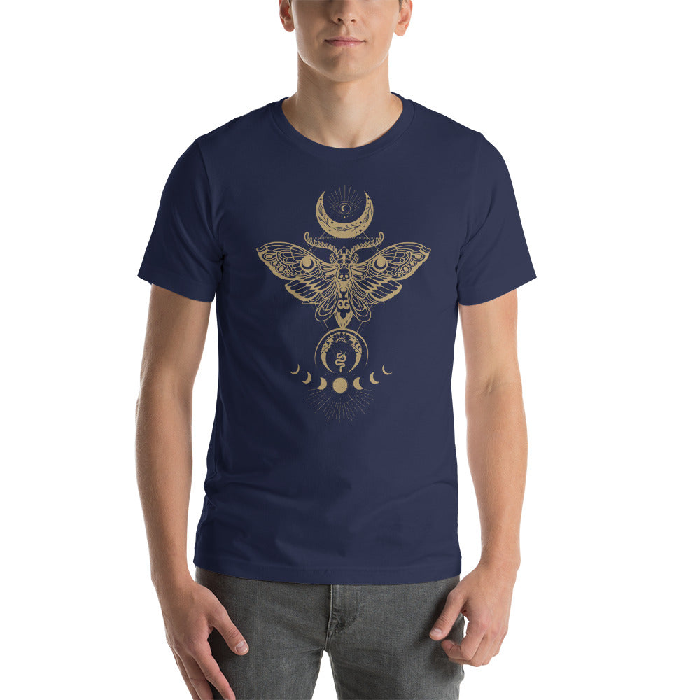 Dark Academia Clothing, Moth Shirt, Luna Moth Tee, Moon Phases, Celestial, Witchy Moth Goblincore Unisex t-shirt