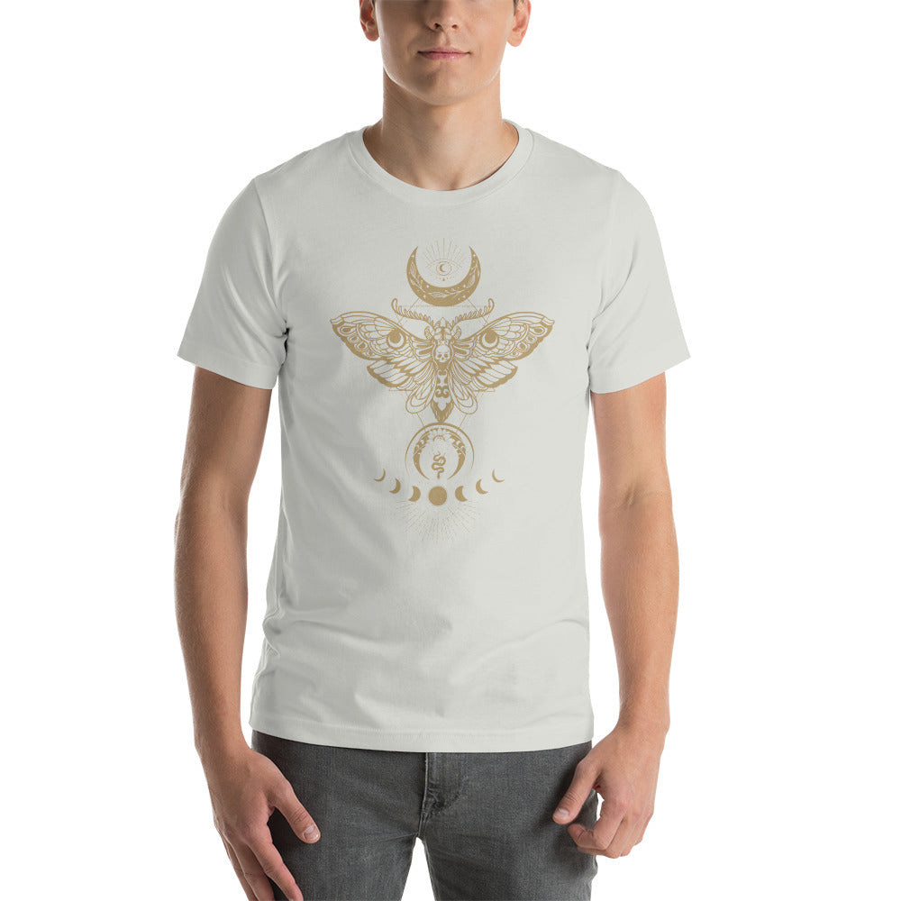 Dark Academia Clothing, Moth Shirt, Luna Moth Tee, Moon Phases, Celestial, Witchy Moth Goblincore Unisex t-shirt