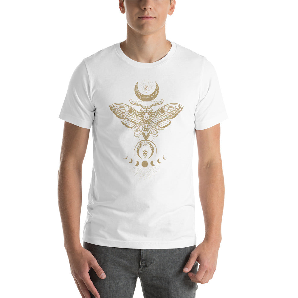 Dark Academia Clothing, Moth Shirt, Luna Moth Tee, Moon Phases, Celestial, Witchy Moth Goblincore Unisex t-shirt